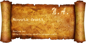 Novota Anett névjegykártya